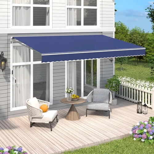 Miniatura 10 de Toldo de patio de 8.2 x 6.5 pies, toldo retráctil, cubierta parasol, refugio al aire libre, toldo con manivela y poliéster resistente al agua