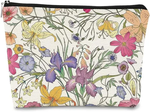 Miniatura 9 de Bolsa de maquillaje floral, bolsa de cosméticos de flores, bolsa de maquillaje estética, bolsa de maquillaje pequeña, bolsa de maquillaje