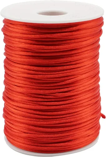 Miniatura 18 de Cordón de nailon blanco satinado de 0.039 in x 109 yardas de seda satinada para pulseras, collares, fabricación de joyas, nudos chinos, macramé