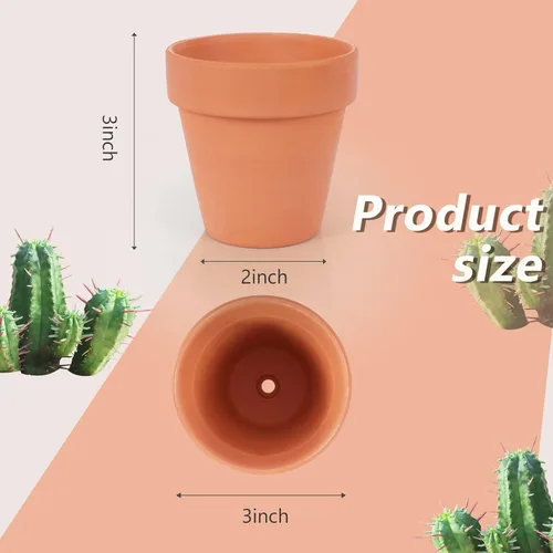 Miniatura 2 de Paquete de 26 macetas pequeñas de arcilla terracota de 3 pulgadas con orificio de drenaje, maceta de terracota para plantas de interior y exterior