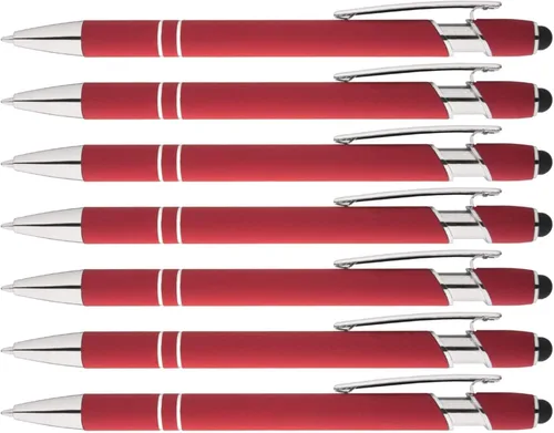 Miniatura 6 de Express Pencils Bolígrafo Rainbow de goma suave al tacto con punta de lápiz capacitivo, un elegante bolígrafo de metal premium, tinta negra, punta