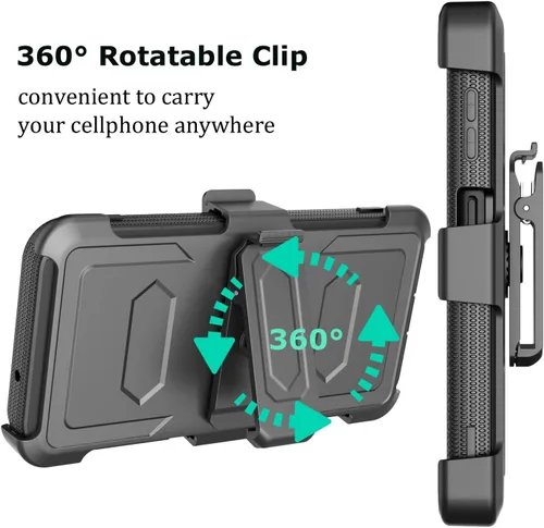 Miniatura 4 de Funda para Galaxy A14 5G, para Samsung A14 5G, protector de pantalla integrado con soporte para cinturón, funda de cuerpo completo, grado militar