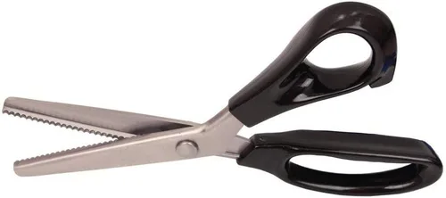 Miniatura 10 de Tijeras profesionales de costura para costura, tijeras profesionales de acero inoxidable con agarre cómodo, cuchillas dentadas y festoneadas