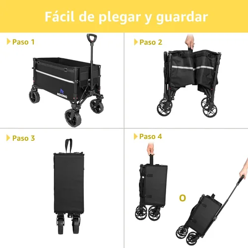 Miniatura 7 de ROSONG Carro Plegable con Ruedas Plegable - Carros Utilitarios Resistentes Plegables para Comestibles, Deportes, Jardín, Compras, Camping