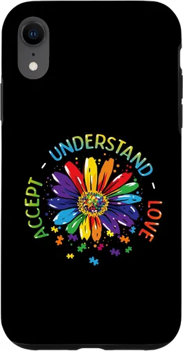 Miniatura 8 de Funda para iPhone 11 con diseño de flores ASD y arcoíris para concienciación sobre el autismo