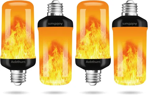Miniatura 9 de aobthurn Bombillas de Luz de Llama, Bombilla LED de Efecto de Llama de 4 Modos, Base E26 Bombilla de Luz Parpadeante con Sensor de Gravedad