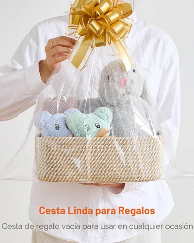 Miniatura 7 de Cesta tejida pequeña, 12 x 8 x 4.5 pulgadas, cesta de almacenamiento para organizar, bonita canasta de cuerda pequeña, para armario, cubos de Marrón