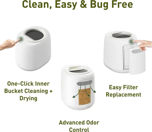 Miniatura 6 de Vego Compostador de Cocina, Compostador Eléctrico de Mostrador 4L, 5 Modos, Contenedor de Compost Inteligente Basado en Peso con App, Sin Olor