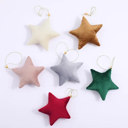 Miniatura 6 de Adornos para Árbol de Navidad, 6 Piezas de Adornos Colgantes de Terciopelo en Forma de Corazón para Navidad, Año Nuevo, Adornos para Fiestas