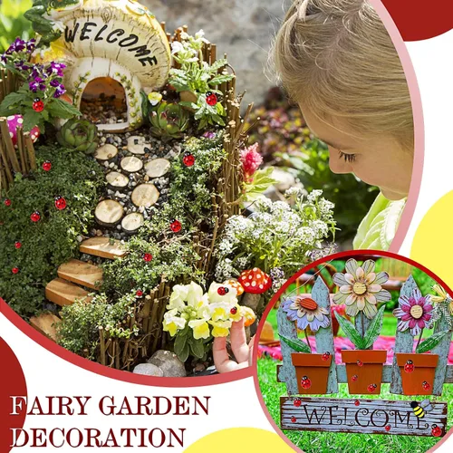 Miniatura 6 de Hicarer 100 piezas de decoración de mariquita para manualidades, mini resina de mariquita plana, colgantes de epoxi, pequeños adornos con caja