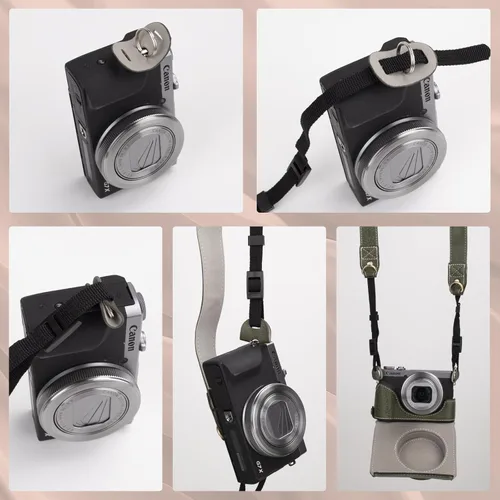 Miniatura 5 de Rieibi G7 X G7X II G7X III - Funda de piel vintage para cámara réflex digital Canon PowerShot G7X G7X Mark II G7X Mark III, funda protectora
