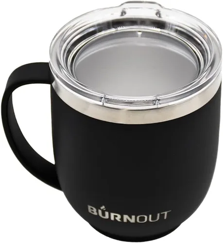 Miniatura 2 de BurnOut Taza reguladora de temperatura para el hogar y la oficina, 12 onzas, color negro, bebida ahora y tecnología Heat-Zorb