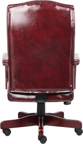 Miniatura 7 de Scranton & Co Silla ejecutiva de respaldo alto, piel sintética, rojo sangre de buey, 27 pulgadas de ancho x 28 pulgadas de profundidad x 43-46.5