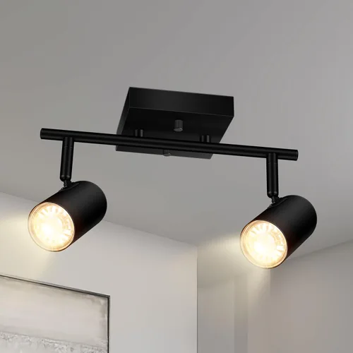 Miniatura 19 de BoostArea Kit de iluminación de pista de 2 luces, iluminación de pista LED con zócalo GU10, cabezales de luz flexiblemente giratorios, modernas