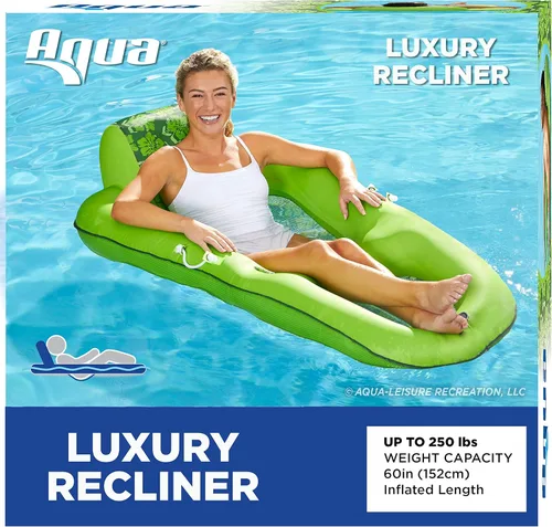 Miniatura 10 de Aqua Campania Ultimate 2-in-1 Pool Float Lounge – Extra Large – Inflatable Pool Floats for Adults with Adjustable Backrest & Cupholder Caddy