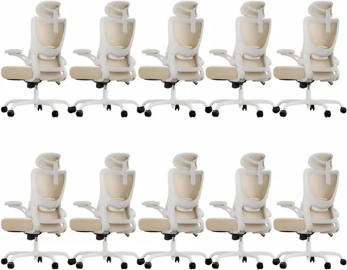 Miniatura 28 de Marsail - Silla ergonómica de oficina - Silla de escritorio con respaldo alto de malla y soporte lumbar ajustable, silla giratoria con ruedas