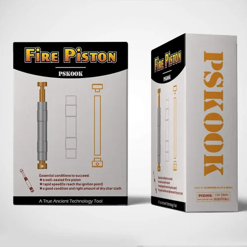 Miniatura 7 de PSKOOK Metal Fire Piston Educativo Campers/Supervivencia/Preppers Lección Científica