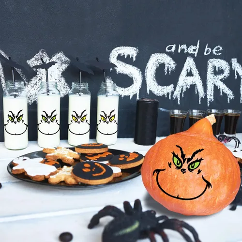 Miniatura 4 de 26 piezas de calcomanías de decoraciones navideñas, calcomanías de ojos y caras para adornos, calcomanías de vinilo impermeables para el hogar