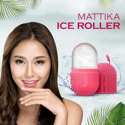 Miniatura 7 de Rodillo de hielo para cara y ojos – Rodillo de hielo facial para hinchazón debajo de los ojos, masajeador facial de silicona reutilizable para Rosa