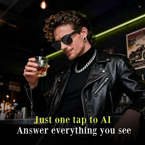 Miniatura 5 de Últimas gafas inteligentes AI con cámara 4K - Grabación de video manos libres, audio de oído abierto y conexión inalámbrica para Vlog, conducción