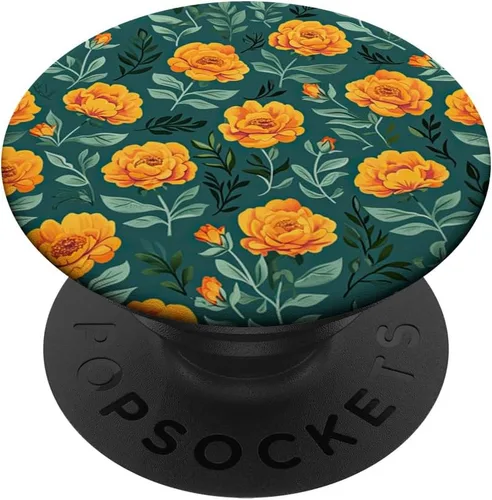 Marigold Cute Flower Pattern PopSockets Adhesive PopGrip