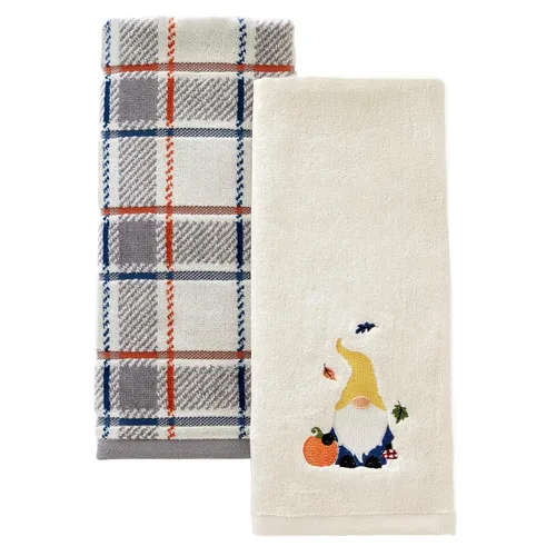 Miniatura 9 de SKL Hocme - Juego de 2 toallas de mano bordadas jacquard 100% algodón para otoño, otoño, Acción de Gracias, decoración para baño, cocina, bar