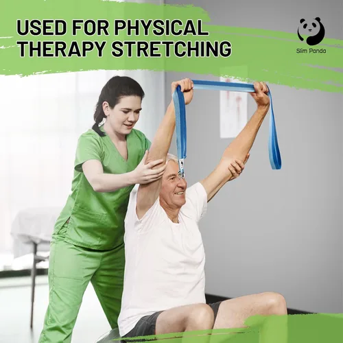 Miniatura 6 de Correa de yoga Slim Panda para estiramiento, Correa de yoga de algodón con hebilla ajustable en forma de D, Correa de yoga no elástica para pilates