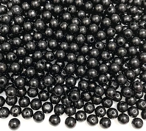 Miniatura 33 de 400 piezas de cuentas de perlas de 8 mm Cuentas de perlas negras redondas con agujeros para manualidades de costura, decoración, pulseras, collares