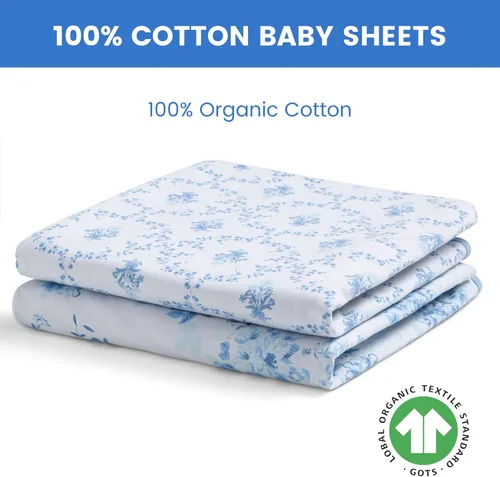 Miniatura 4 de Delta Children Sábanas bajeras para cuna para niñas y niños, sábana bajera 100 % algodón orgánico para colchones estándar de cuna y niños pequeños