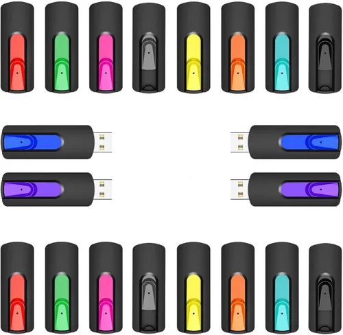Miniatura 11 de RAOYI 10 unidades de unidades de memoria USB de 4 GB deslizantes retráctiles a granel USB 2.0 pulgar, unidad de salto, unidad de cremallera
