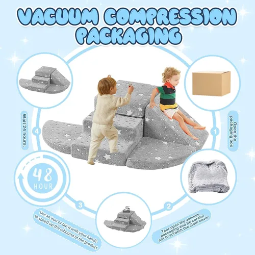 Miniatura 6 de 5 piezas de bloques de espuma para escalar para niños pequeños de 1 a 3 años, juguetes de escalada para niños pequeños con prioridad en seguridad
