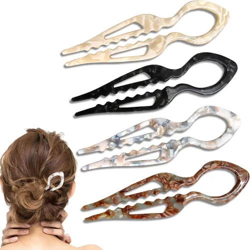 4 horquillas francesas para el cabello, mezcla de colores, horquillas francesas en forma de U para cabello fino y grueso para mujer, accesorios de