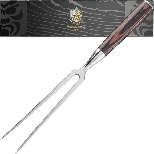 Miniatura 17 de KESSAKU Cuchillo multiusos dentado de 5.5 pulgadas - Serie Samurai - Cuchillo de cocina afilado - Acero inoxidable de alto carbono forjado 7Cr17MoV