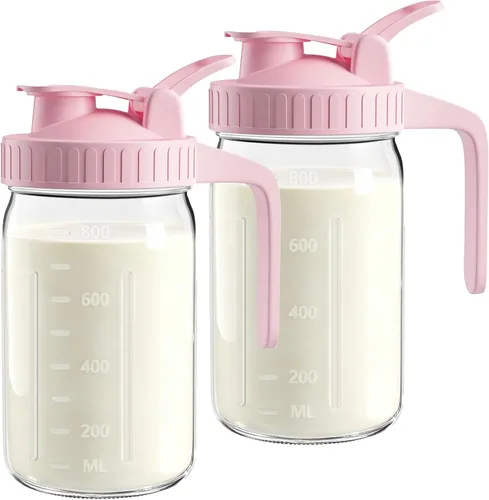 Miniatura 17 de Jarra Mason Jar de 64 onzas – Jarra de vidrio hermética y a prueba de fugas con tapa, perfecta para té helado, té solar, cerveza fría, leche