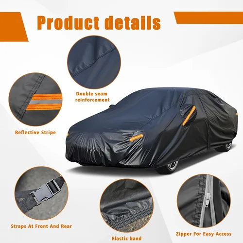 Miniatura 4 de Kayme - Cubierta completa impermeable de 7 capas para Honda Civic Sedán/Coupé (1991-2024), apta para todo clima, protección p/exteriores contra