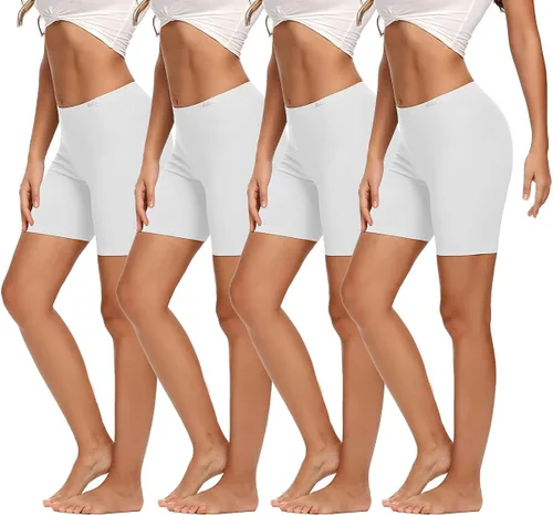 Molasus - Pantalones cortos de diseño de ciclista para mujer, con anti desgarro, hechos algodón y de pierna larga, para usar debajo del pantalón
