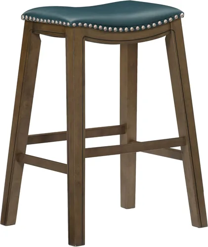 Miniatura 16 de Homelegance Ordway Taburete de Altura de Mostrador de Madera Maciza - Taburete de Cocina Saddle, Taburetes de Altura de Mostrador para Comedor, Negro