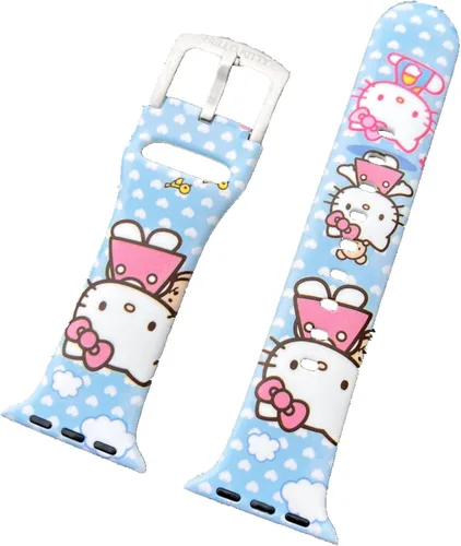 Miniatura 17 de Correa de silicona para Apple Watch de Hello Kitty para 38/40/1.614 in para Series 7/6/5/4/3/2/1/SE