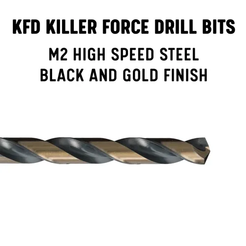 Miniatura 2 de Drill America 25/64" - Broca de acero de alta velocidad con punta dividida de 135 grados en negro y dorado, vástago de 3 planos (paquete de 6)