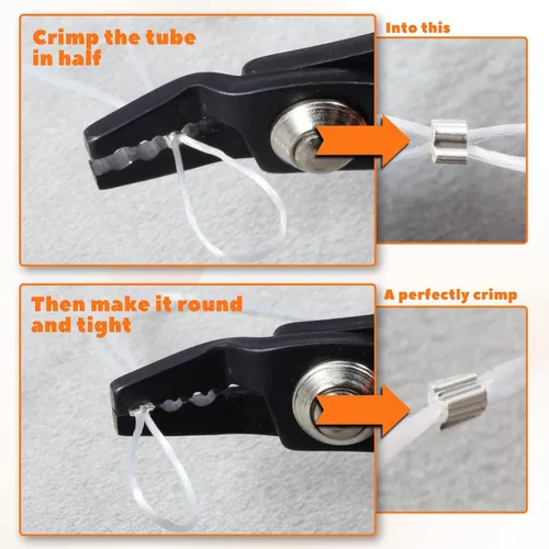 Miniatura 4 de Mini alicates para engarzar cuentas de 5 pulgadas con mandíbula doblada 3 muescas para herramientas de fabricación de joyas