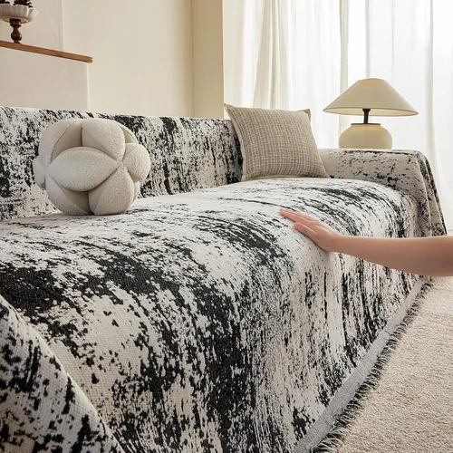 Miniatura 52 de ROOMLIFE Funda de sofá con estampado de leopardo para sofá de 3 plazas, lavable, protector de muebles para perros, funda de sofá suave