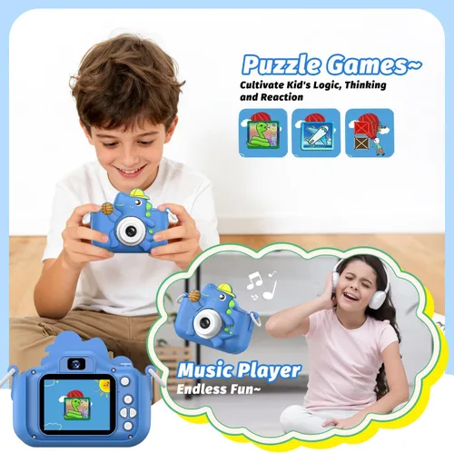 Miniatura 6 de Juguete de cámara para niños, masterbee para niños de 3 a 12 años, regalos de Navidad/cumpleaños para niñas, video HD 1080P, regalo para niñas de 3