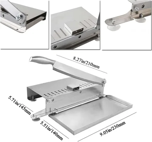 Miniatura 6 de Cortador de carne manual Biltong Slicer Rib pollo máquina de corte de la medicina china carne seca rebanadora inoxidable astilla
