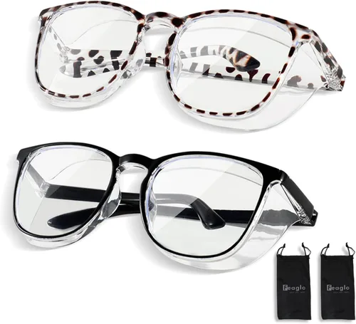 Miniatura 13 de Feaglo Lentes de seguridad, antivaho para mujeres y hombres, bloqueo de luz azul, elegantes gafas de protección para los ojos, escudo lateral