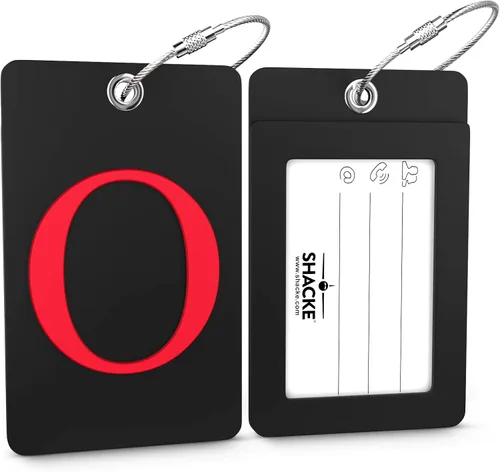 Miniatura 86 de Etiqueta de equipaje con inicial, totalmente flexible, con aro de acero inoxidable, letra G