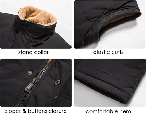 Miniatura 26 de XinYangNi Chaleco de invierno con forro polar para hombre, chaqueta de burbujas cálida e informal