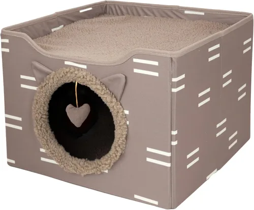 Miniatura 10 de Kitty City Muebles de cubo para gatos de interior, cubo gris A) Cubo de gato (gris)