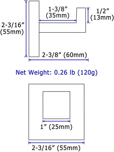 Miniatura 9 de Angle Simple Gancho para toalla de baño, SUS 304 de acero inoxidable para ducha, toalla de baño, colgador de bata, gancho de pared, cromo pulido