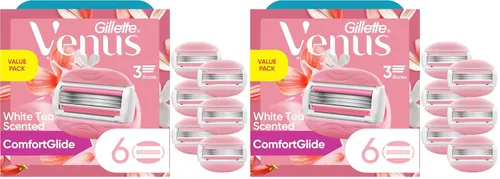 Miniatura 10 de Gillette Venus ComfortGlide - Rastrillo de afeitar para mujer, té blanco (6 repuestos)