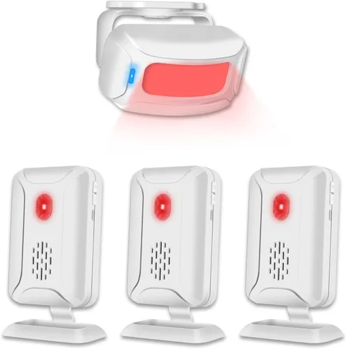 Miniatura 12 de GREENCYCLE Timbre con sensor de puerta, alarma con detector de movimiento, timbres de puerta comerciales para entrada de negocios, alerta